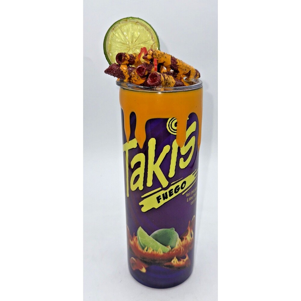 Takis Fuego Customized 20 Oz Stainless Steel Tumbler Spicy Snack Theme, Fun!